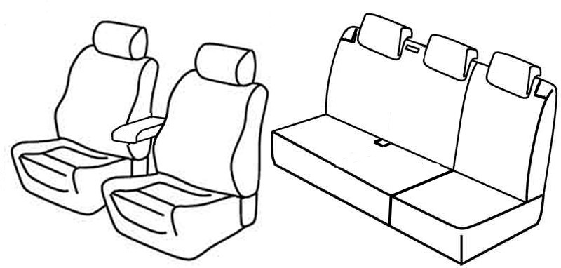 Set coprisedili Superior - Nero/Blu - compatibile per Volkswagen Polo 5p (09/09>04/14) Rabbit