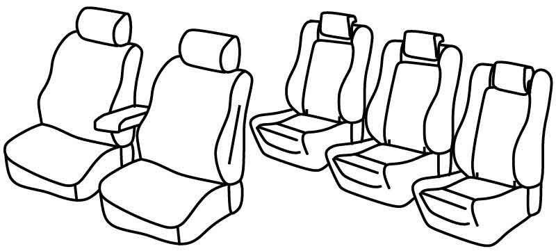 Set coprisedili Superior - Nero/Rosso - compatibile per Volkswagen Sharan (10/10>07/20) Trendline