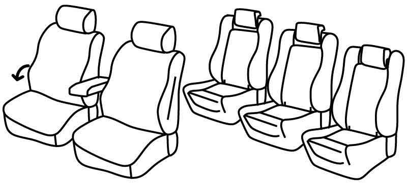 Set coprisedili Superior - Nocciola - compatibile per Volkswagen Sharan (10/10>07/20) Trendline