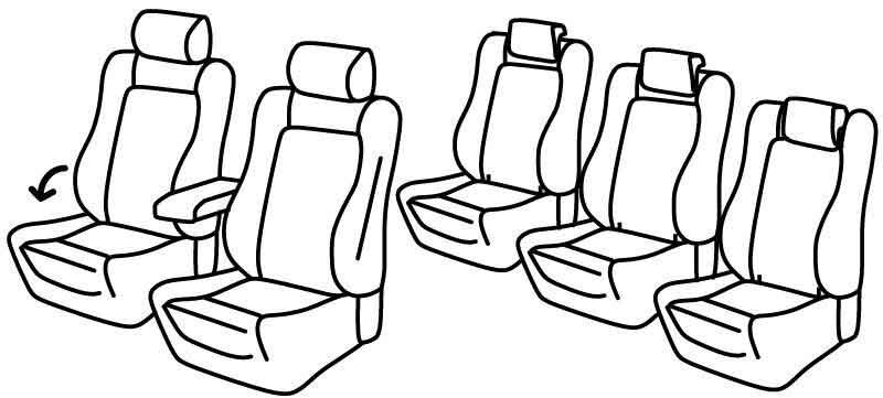 Set coprisedili Superior - Grigio/Nero - compatibile per Volkswagen Sharan (10/10>07/20) Comfortline / Highline