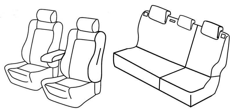 Set coprisedili Superior - Nocciola - compatibile per Volkswagen Polo 5p (05/14>09/17) Lounge