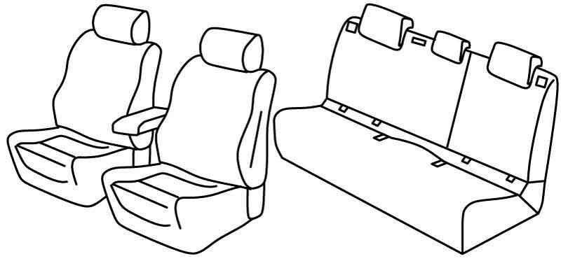 Set coprisedili Superior - Nocciola - compatibile per Volkswagen Polo 5p (10/17>) Comfortline