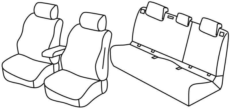 Set coprisedili Superior - Nocciola - compatibile per Volkswagen Polo 5p (10/17>) Trendline, Family - Volkswagen Taigo (11/21>) Style, R-Line