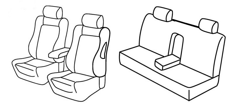 Set coprisedili Superior - Nero/Blu - compatibile per Alfa Romeo 156 4p (06/03>12/07)