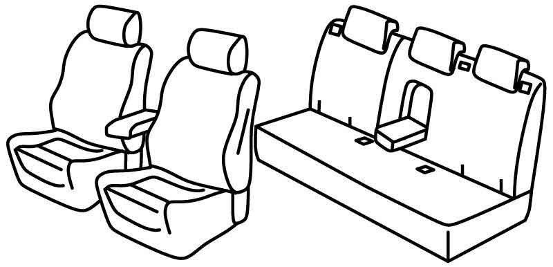 Set coprisedili Superior - Grigio/Nero - compatibile per Alfa Romeo Giulietta (04/10>04/21)