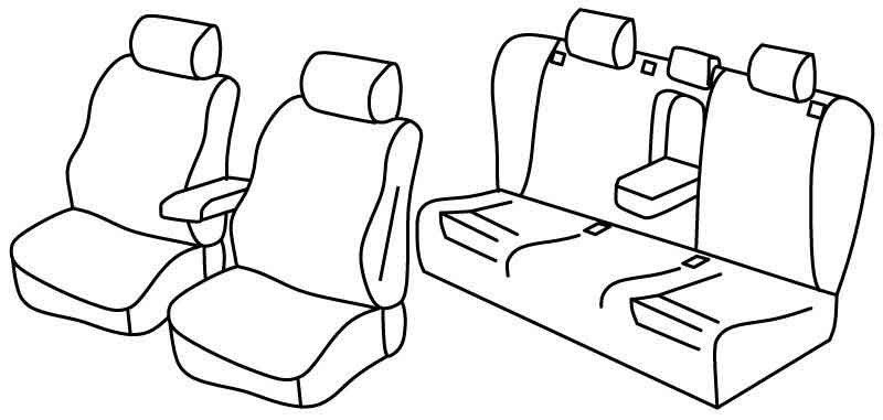 Set coprisedili Superior - Nero/Rosso - compatibile per Audi A6 4p (09/04>03/11)