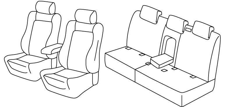 Set coprisedili Superior - Nero/Blu - compatibile per Audi Q5 5p (11/08>02/17)