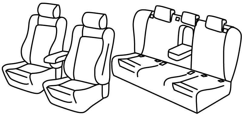 Set coprisedili Superior - Nero/Blu - compatibile per Audi A6 Avant (09/11>07/18)