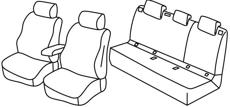 Set coprisedili Superior - Nero/Grigio - compatibile per Audi Q2 (11/16>)
