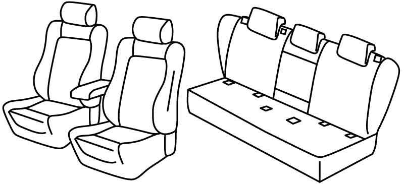 Set coprisedili Superior - Nero/Grigio - compatibile per Audi A6 4p (07/18>05/25) Sport