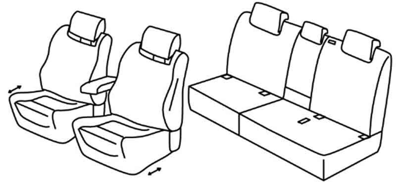 Set coprisedili Superior - Nero/Blu - compatibile per Audi Q3 (01/19>07/25)
