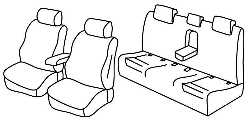 Set coprisedili Superior - Nero/Blu - compatibile per Audi A4 4p (11/07>10/15)