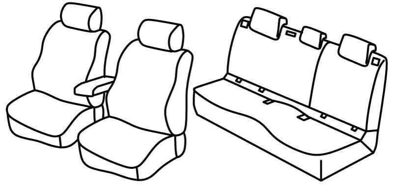 Set coprisedili Superior - Nero/Blu - compatibile per Audi A3 Sportback (05/20>) E-Tron - Audi Q4 E-Tron 5p (06/21>)