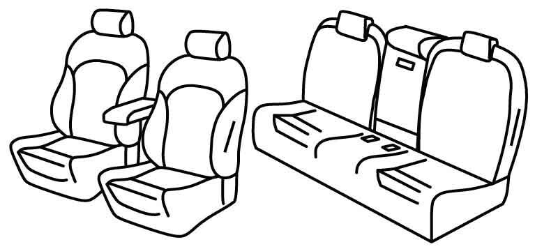 Set coprisedili Superior - Nero/Blu - compatibile per Audi A8 (03/10>11/17) Long