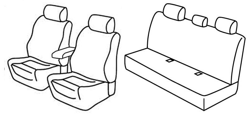 Set coprisedili Superior - Nero/Blu - compatibile per Bmw Serie 3 (E90) (03/05>01/12)