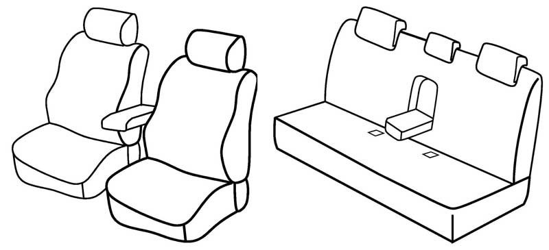 Set coprisedili Superior - Nero/Blu - compatibile per Bmw Serie 3 (E90) (03/05>01/12)
