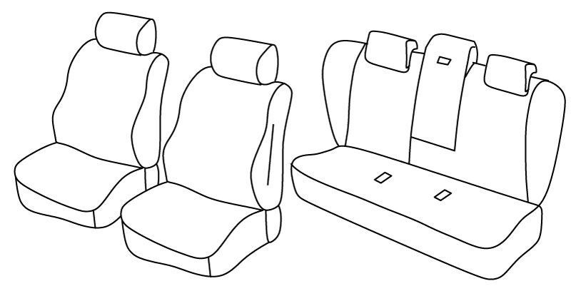 Set coprisedili Superior - Nero/Blu - compatibile per Bmw Serie 5 (E60) (07/03>12/09)