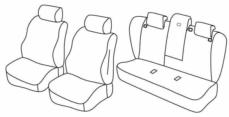 Set coprisedili Superior - Grigio/Nero - compatibile per Bmw Serie 5 Touring (E61) (04/04>05/10)