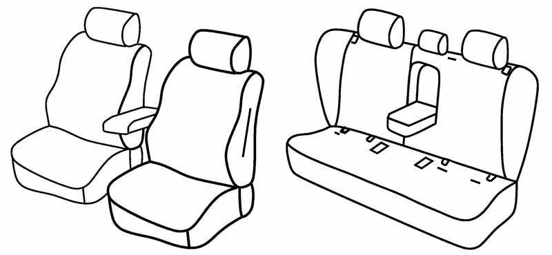 Set coprisedili Superior - Nero/Rosso - compatibile per Bmw Serie 3 Touring (E91) (09/05>05/12)