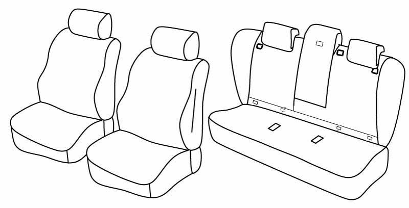 Set coprisedili Superior - Nero/Grigio - compatibile per Bmw Serie 5 Touring (E61) (04/04>05/10)