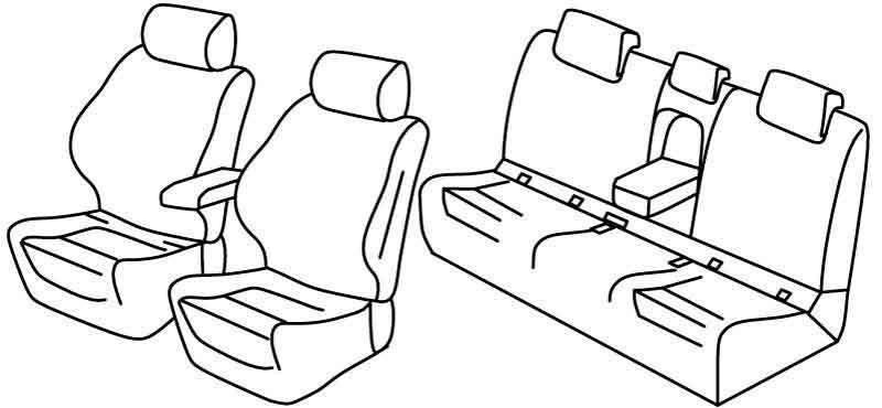 Set coprisedili Superior - Nero/Rosso - compatibile per Bmw X1 (F48) (11/15>07/22) sDrive