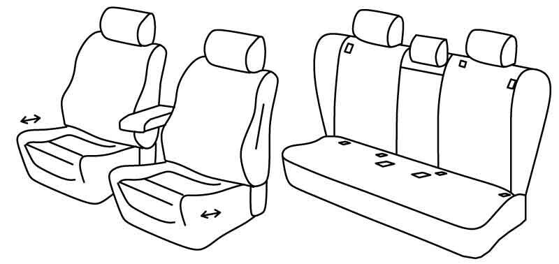 Set coprisedili Superior - Grigio/Nero - compatibile per Bmw X1 (E84) (10/09>10/15)