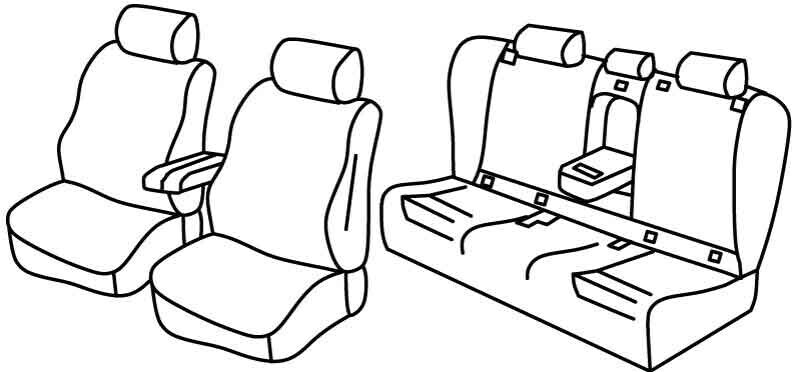 Set coprisedili Superior - Nero/Grigio - compatibile per Bmw Serie 5 Touring (G31) (04/17>02/24)