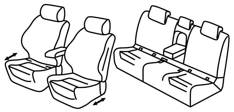 Set coprisedili Superior - Beige - compatibile per Bmw Serie 2 Gran Tourer (05/15>12/22)