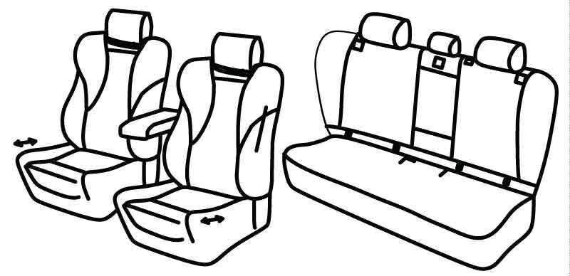 Set coprisedili Superior - Nero/Blu - compatibile per Bmw X4 (G02) (04/18>)