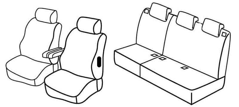Set coprisedili Superior - Nocciola - compatibile per Citroen Berlingo Multispace (04/08>08/18) - Peugeot Partner Tepee (05/08>08/18)