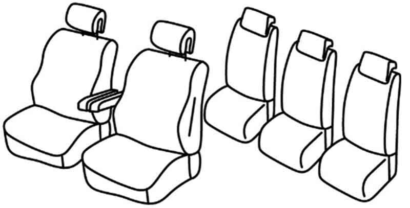 Set coprisedili Superior - Nero/Blu - compatibile per Citroen C4 Grand Picasso (10/06>09/13)