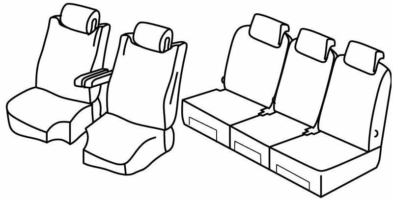 Set coprisedili Superior - Nero/Blu - compatibile per Citroen C4 Picasso (06/13>05/18) - Citroen C4 Spacetourer (06/18>03/21)