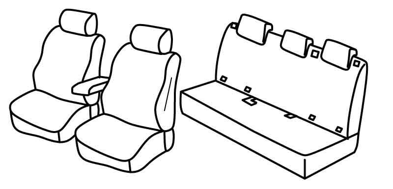 Set coprisedili Superior - Nero/Rosso - compatibile per Citroen C4 Cactus (05/14>01/18)