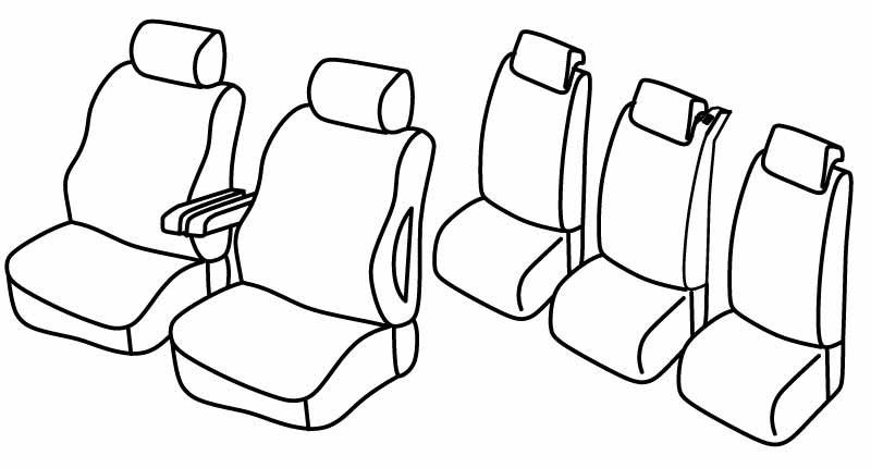 Set coprisedili Superior - Grigio/Nero - compatibile per Citroen C8 (11/02>12/13) fino al 2008 - Fiat Ulysse (06/02>12/10) fino al 2008 - Lancia Phedra (09/02>11/10) fino al 2008 - Peugeot 807 (10/02>01/08)