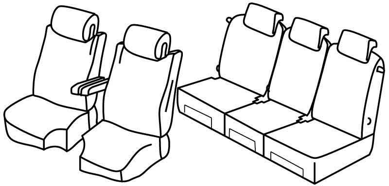 Set coprisedili Superior - Grigio/Nero - compatibile per Citroen C4 Grand Picasso (10/13>05/16) Exclusive