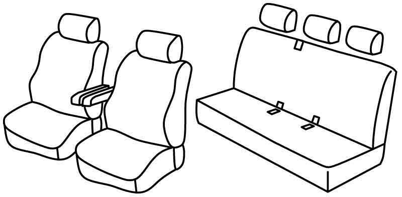 Set coprisedili Superior - Grigio/Nero - compatibile per Citroen Berlingo Multispace (04/08>08/18) - Peugeot Partner Tepee (05/08>08/18)