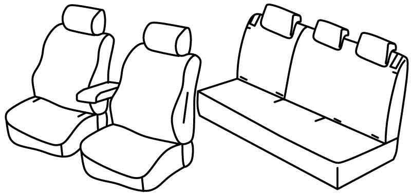 Set coprisedili Superior - Nero/Blu - compatibile per Citroen C3 Aircross (10/17>07/24)