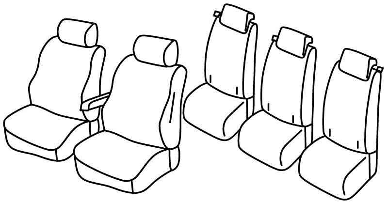 Set coprisedili Superior - Nero/Grigio - compatibile per Citroen Berlingo M (09/18>01/22) - Opel Combo E-Life (02/22>) - Opel Combo E-Life XL (02/22>) - Opel Combo Life (01/18>01/22)