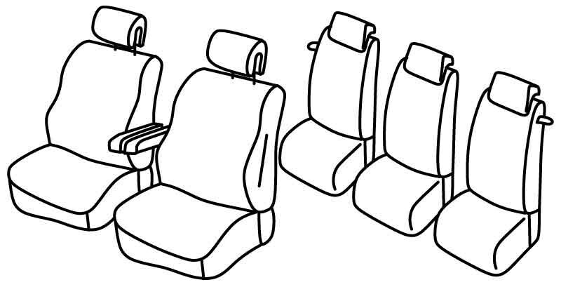 Set coprisedili Superior - Grigio/Nero - compatibile per Citroen C4 Grand Picasso (10/06>09/13) Exclusive