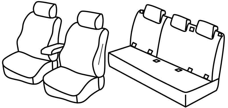 Set coprisedili Superior - Nero/Blu - compatibile per Citroen C4 Cactus (02/18>10/20)