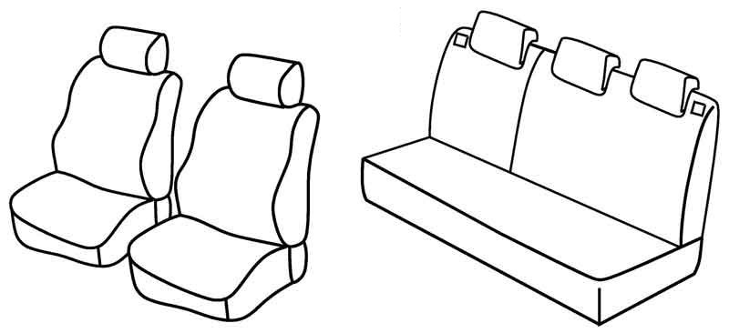 Set coprisedili Superior - Nero/Rosso - compatibile per Dacia Logan MCV 5p (10/13>09/21) Ambiance, Laureate