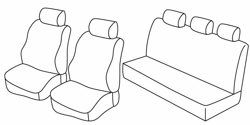 Set coprisedili Superior - Nero/Rosso - compatibile per Dacia Logan 5p (01/06>06/11)