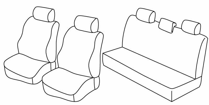 Set coprisedili Superior - Nero/Blu - compatibile per Dacia Logan 5p (01/06>06/11)