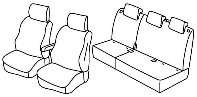 Set coprisedili Superior - Nero/Blu - compatibile per Dacia Jogger 5p (02/22>)