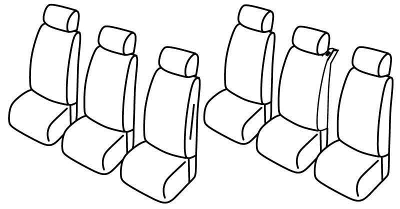 Set coprisedili Superior - Nero/Rosso - compatibile per Fiat Multipla (11/98>12/10)