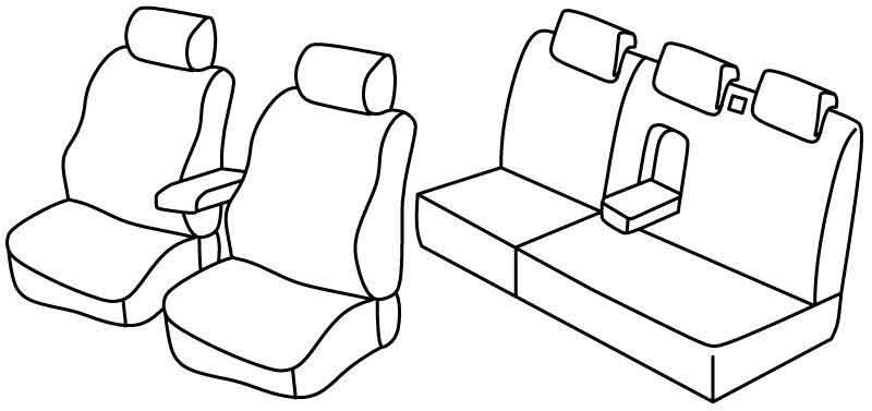 Set coprisedili Superior - Nero/Blu - compatibile per Fiat Stilo 5p (01/02>12/07) Dinamic