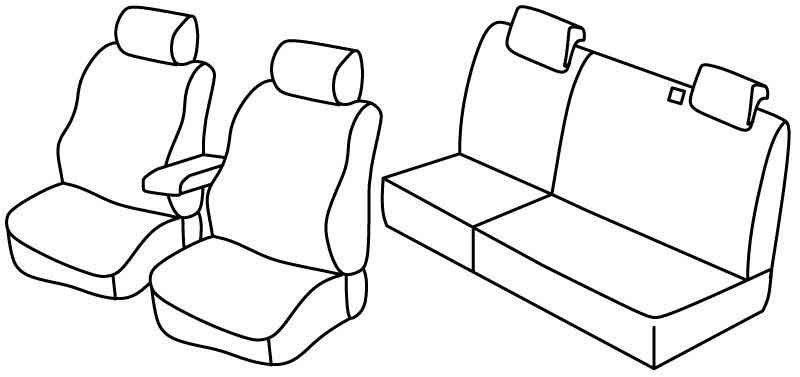Set coprisedili Superior - Nocciola - compatibile per Fiat Stilo 5p (01/02>12/07) Active