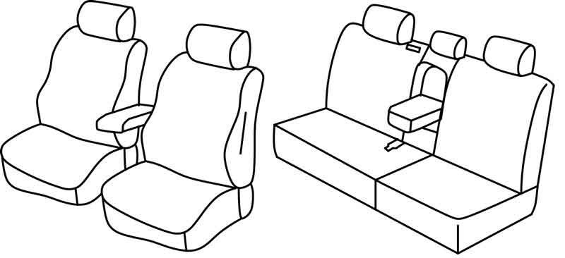 Set coprisedili Superior - Nero/Blu - compatibile per Fiat Freemont (05/11>11/16)