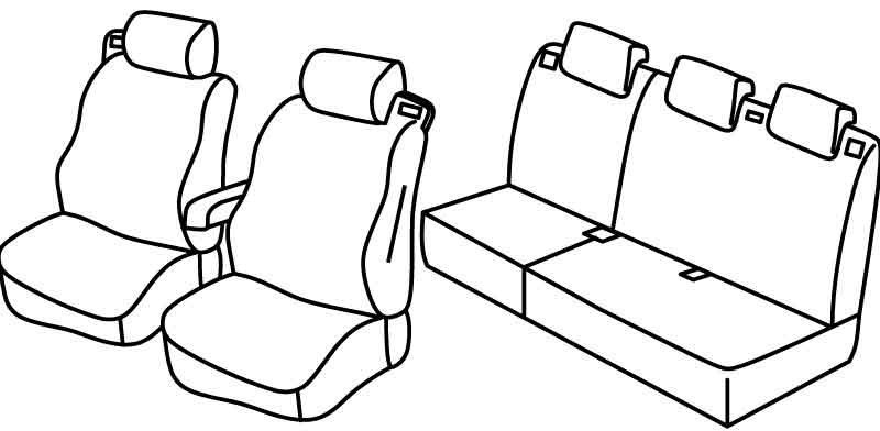 Set coprisedili Superior - Grigio/Nero - compatibile per Ford B-Max (10/12>07/18)