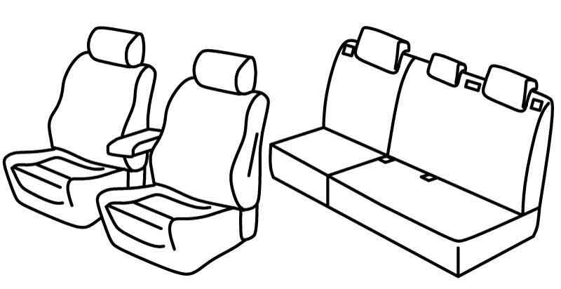 Set coprisedili Superior - Nocciola - compatibile per Ford Focus 5p (03/11>05/18) ST Line - Ford Focus Wagon (06/11>05/18)